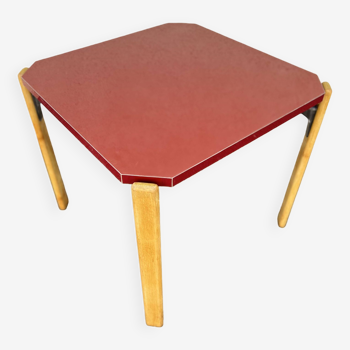Table Bruno Rey en formica rouge pour Dietiker, 1970s