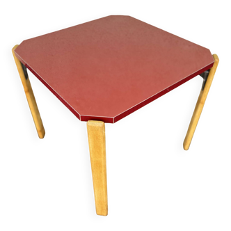 Table Bruno Rey en formica rouge pour Dietiker, 1970s