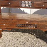 Old Syrian bench wood and mother-of-pearl ethnic bench