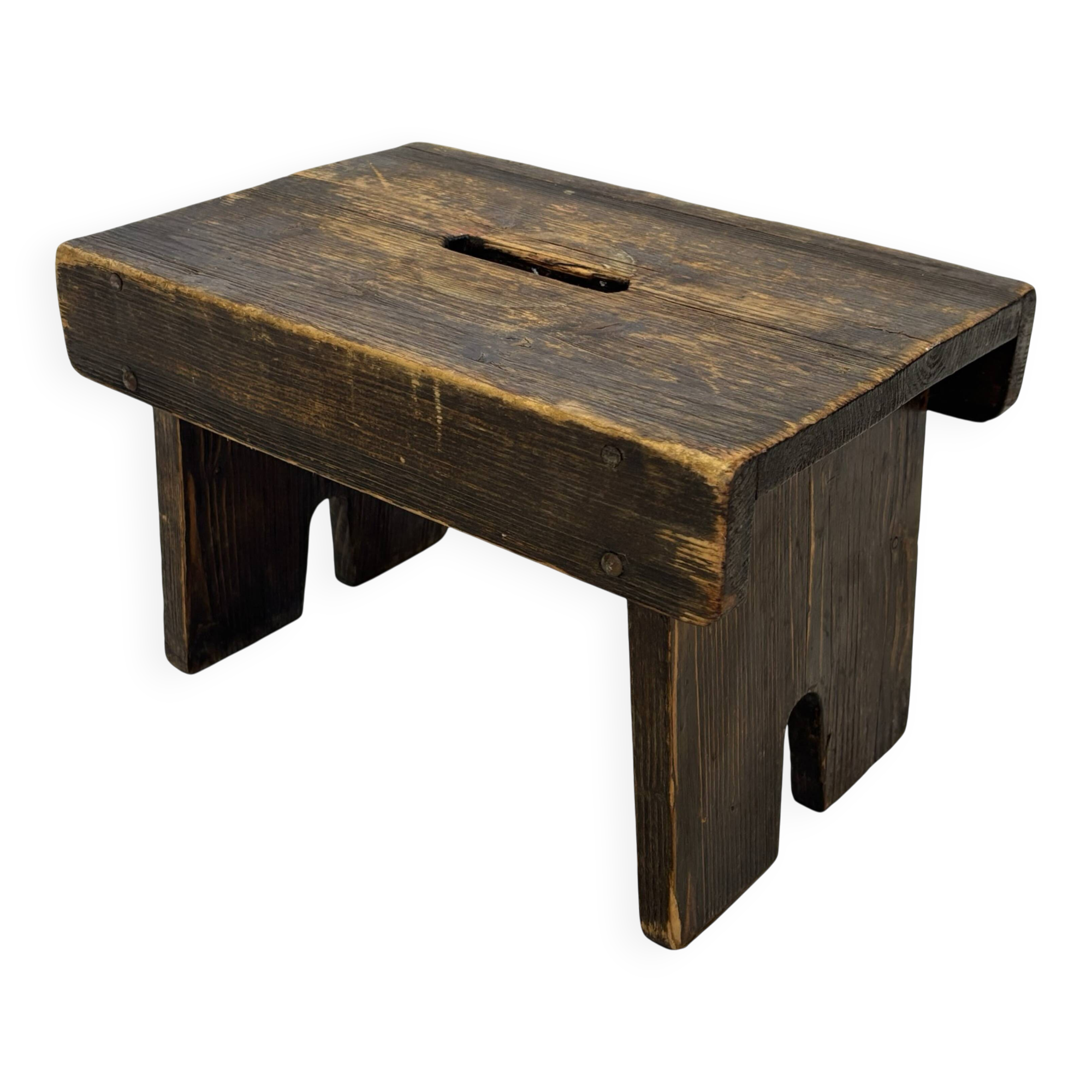 Antique stool footstool 1940s wooden plant table