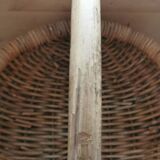 Large vintage basket braided wicker