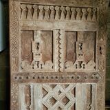 Old Berber door carved in solid wood
