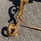 old floor lamp / gilded bronze light fixture / vintage