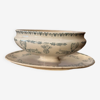 Saucière ancienne 19 e en Porcelaine de Compiegne