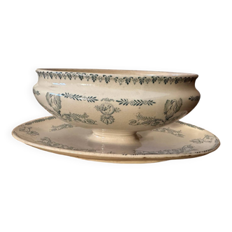 Old 19th century gravy boat in Compiegne porcelain