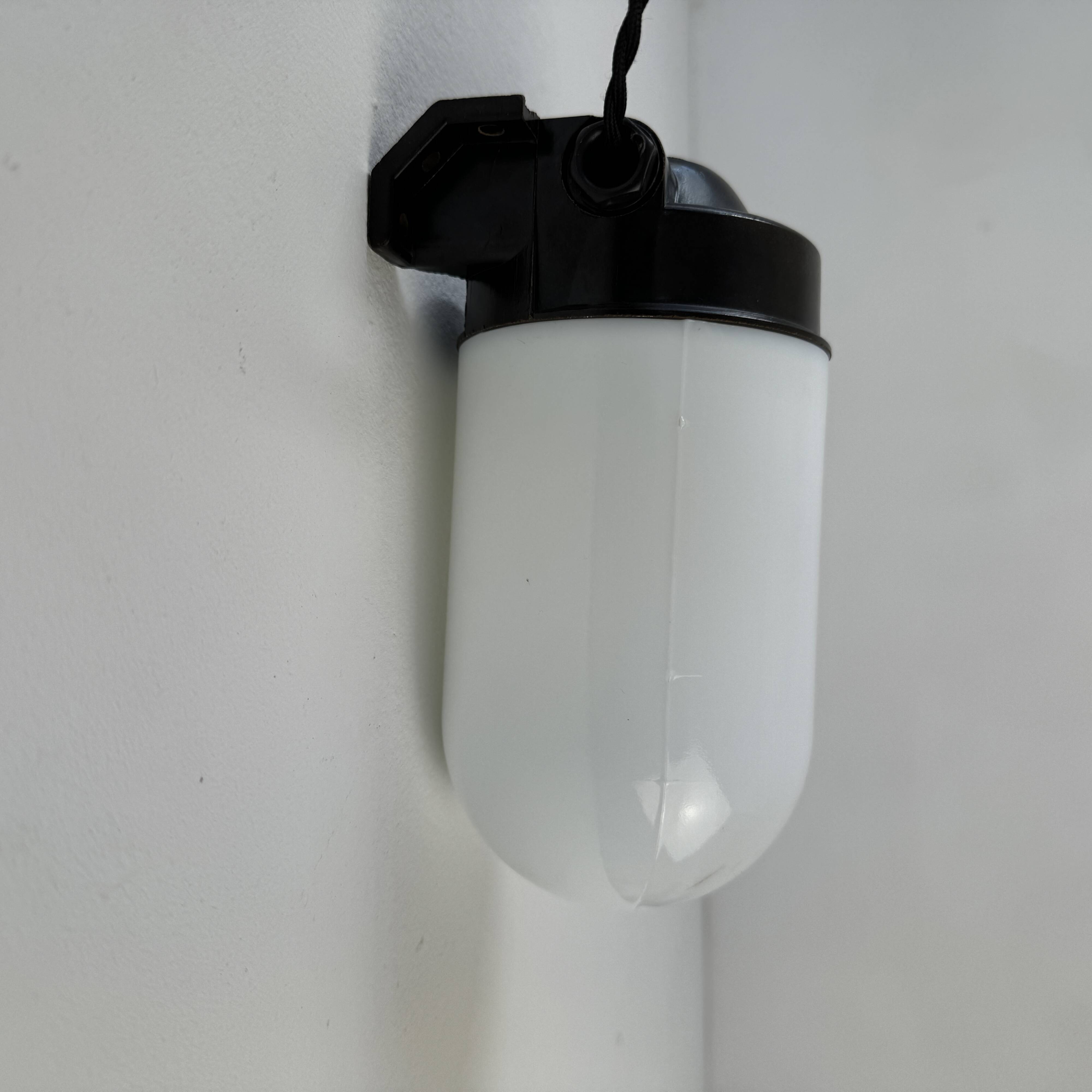 Vintage "block" applied light in opaline