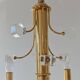 Crystal and gilded brass chandelier Mid Century 1970s