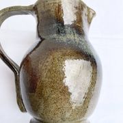Handmade and signed glazed stoneware pitcher – Atelier de La Borne / Puisaye