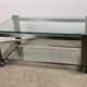 Table basse en aluminium chromé brossé vintage 1970