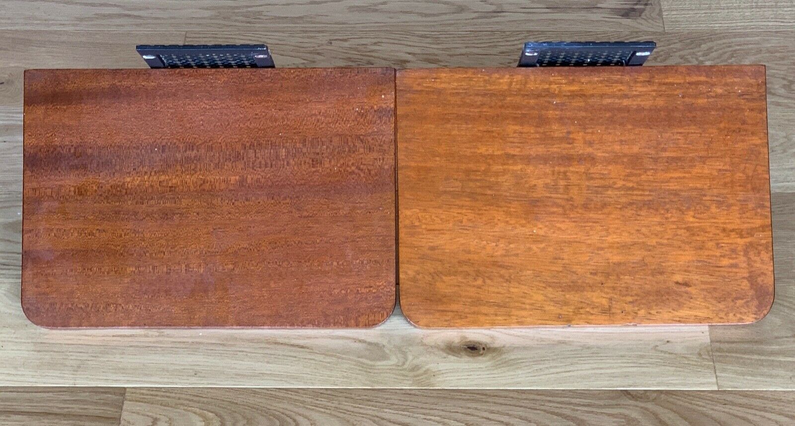 Pair of 1960 wood shelves