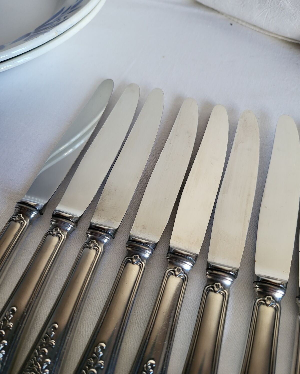 12 Silver-Plated Dessert Knives with Stainless Steel Blades Nogent