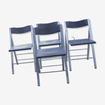 Chaises pliables (x4) acier plein