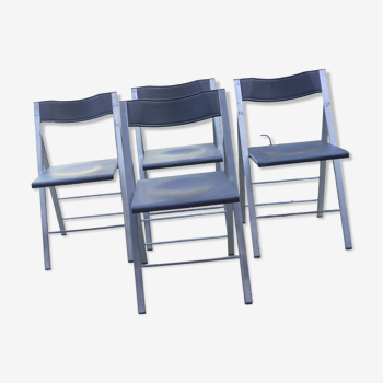Foldable chairs (x4) solid steel