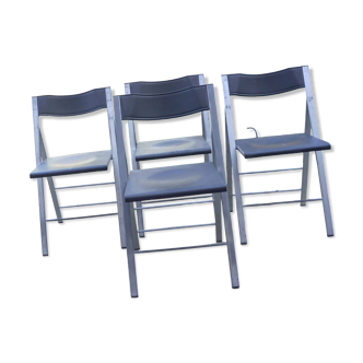 Chaises pliables (x4) acier plein