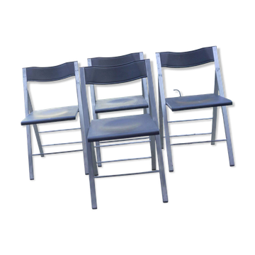 Foldable chairs (x4) solid steel