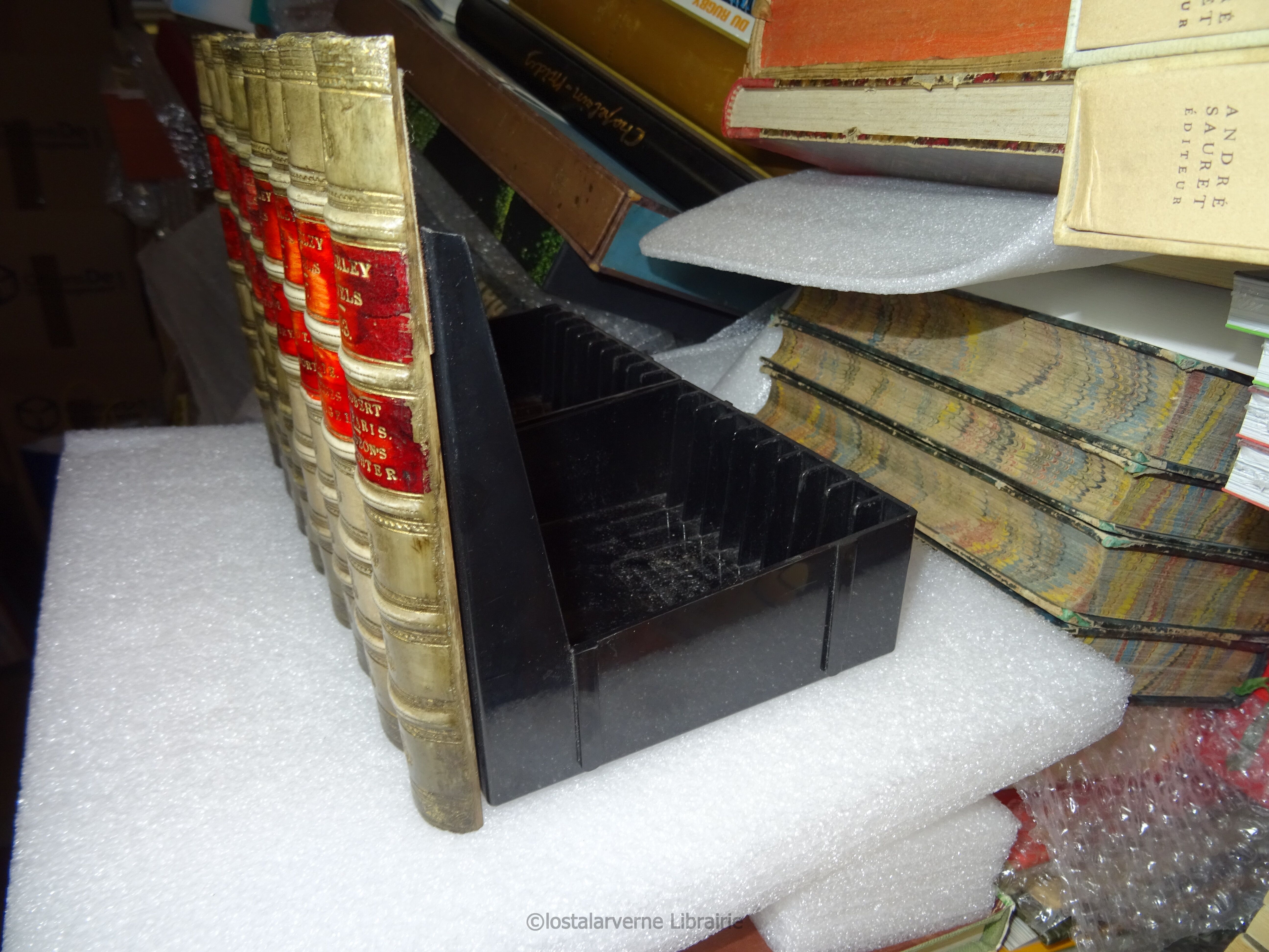 Lot of 4 cd racks for 40 cds - walter scott fake book front - made in uk vintage