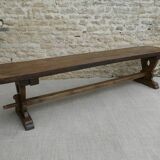Ancient solid wooden monastery bench, 180 cm length