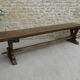Ancient solid wooden monastery bench, 180 cm length