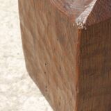 Brutalist console in solid wood worked with gouge & wrought iron, France 1950s