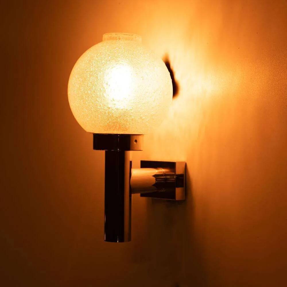 Set of minimalist glass wall lamps Space Age