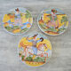 3 old majolica plates from montelupo signature hand decor