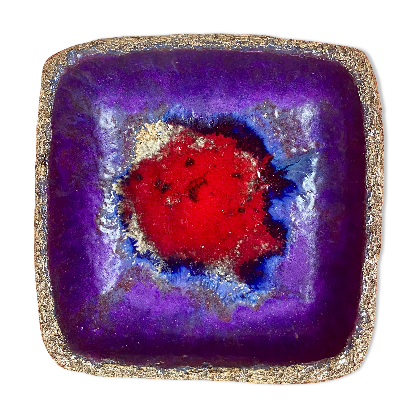 Glazed enamelled stone dish