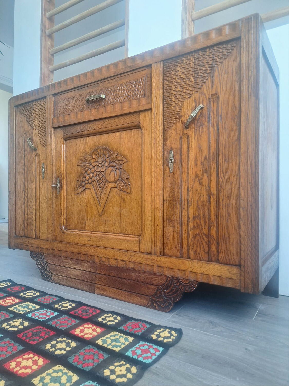 Art Deco sideboard with marble top, antique dresser