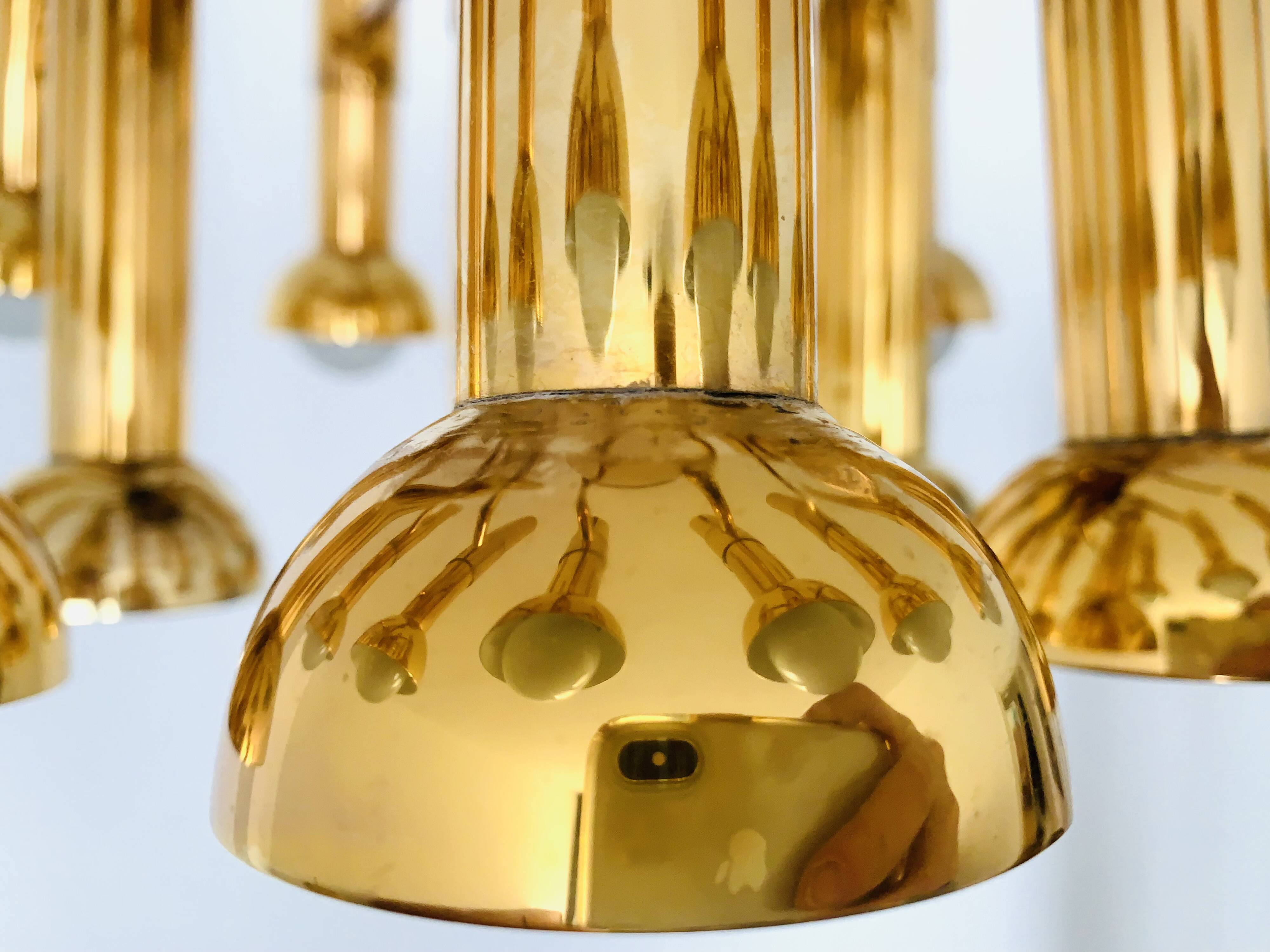 Brass Chandelier by Gaetano Sciolari