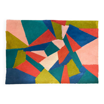 Composition geometric abstraction collage XXth