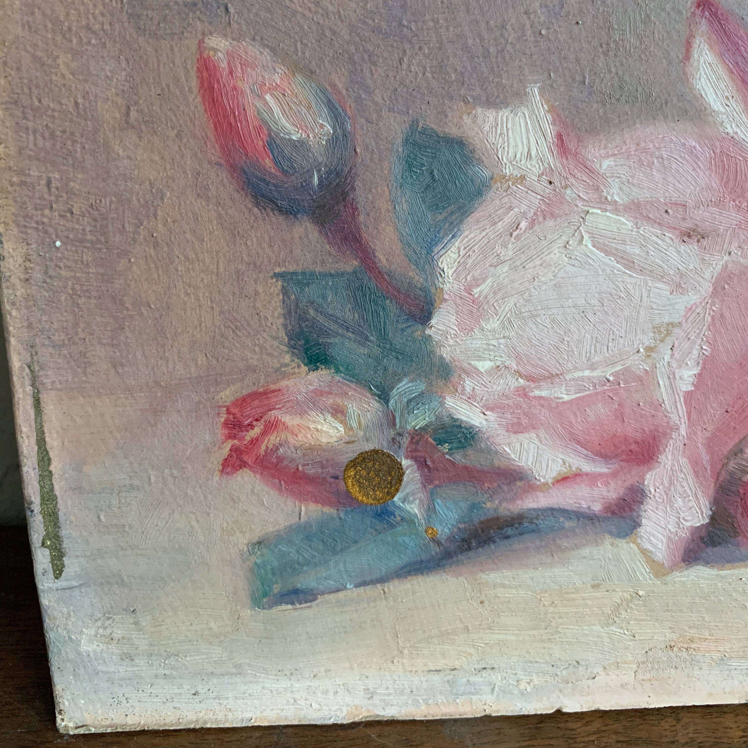 Painting bouquet of roses still life