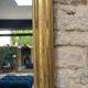 Antique mirror 86.5/69cm Louis-Philippe gilded with gold leaf, engraved decoration.