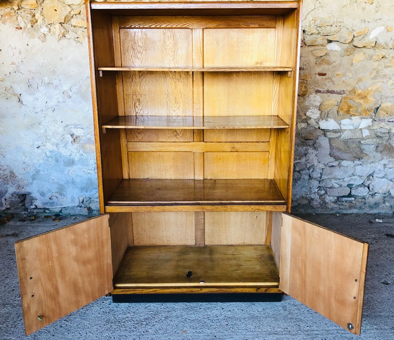 Vintage oak wall storage unit circa 50s