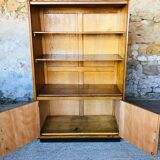 Meuble de rangement mural en chêne vintage circa 50