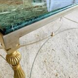 Coffee table in green marble and brass circa 50/60