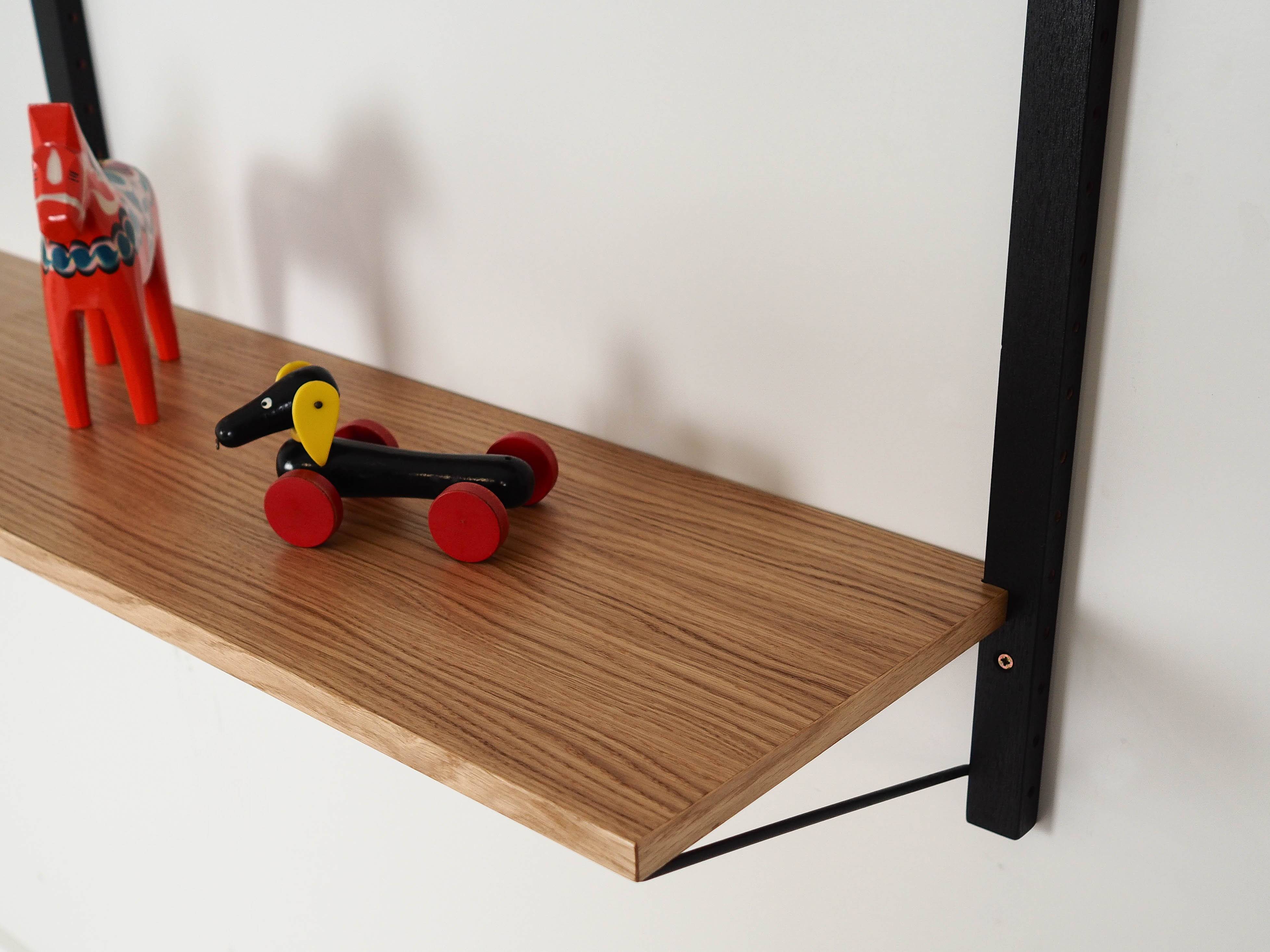 Oak shelving unit, Danish design, 1970s, production: Denmark