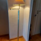 Vintage reading floor lamp in gold metal