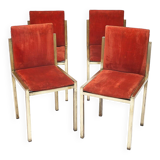 4 Italian brass chairs