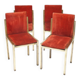 4 Italian brass chairs