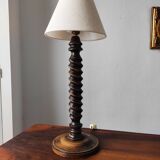 Vintage French lamp 1950/60 in turned wood