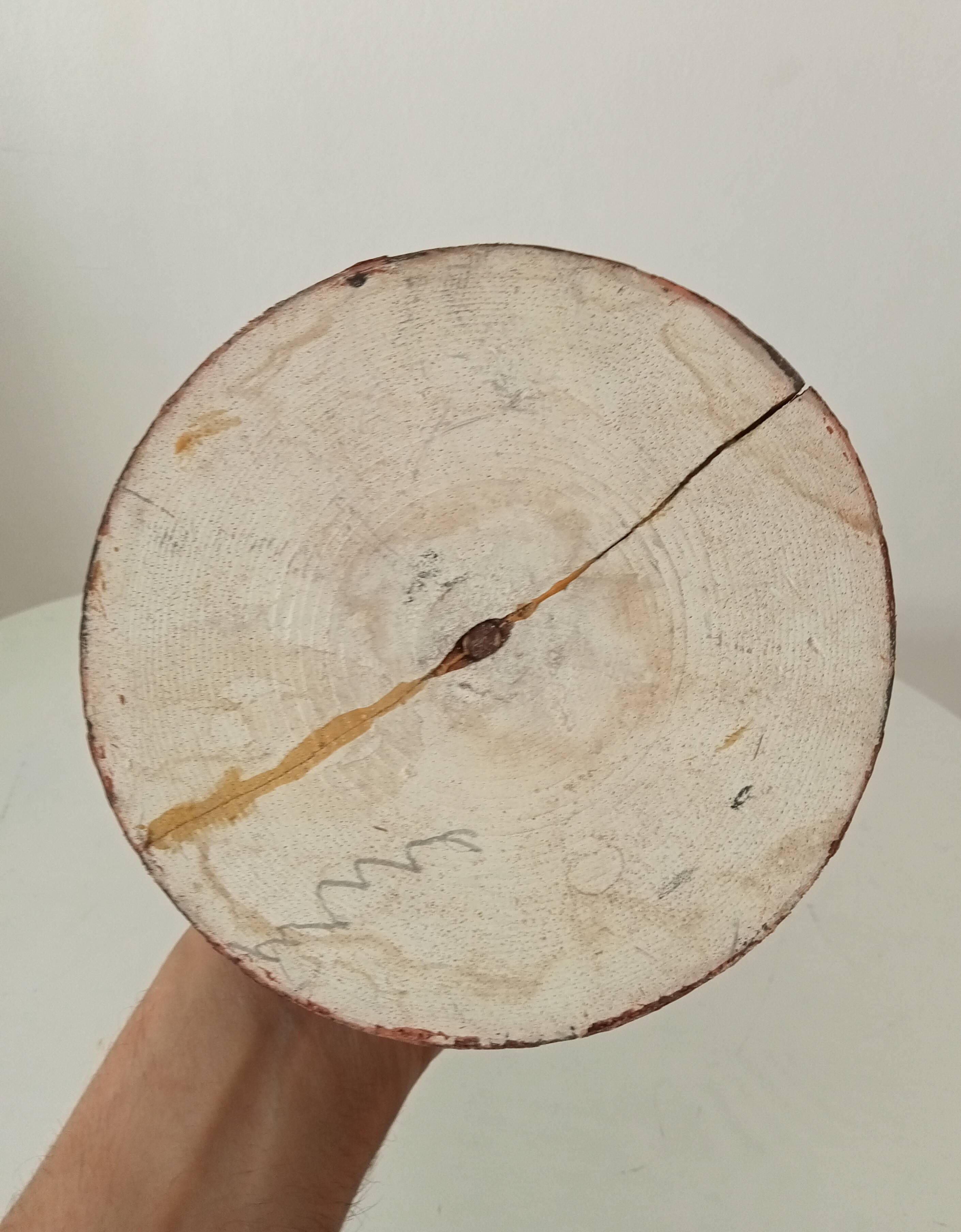 Large antique carved wooden candlestick