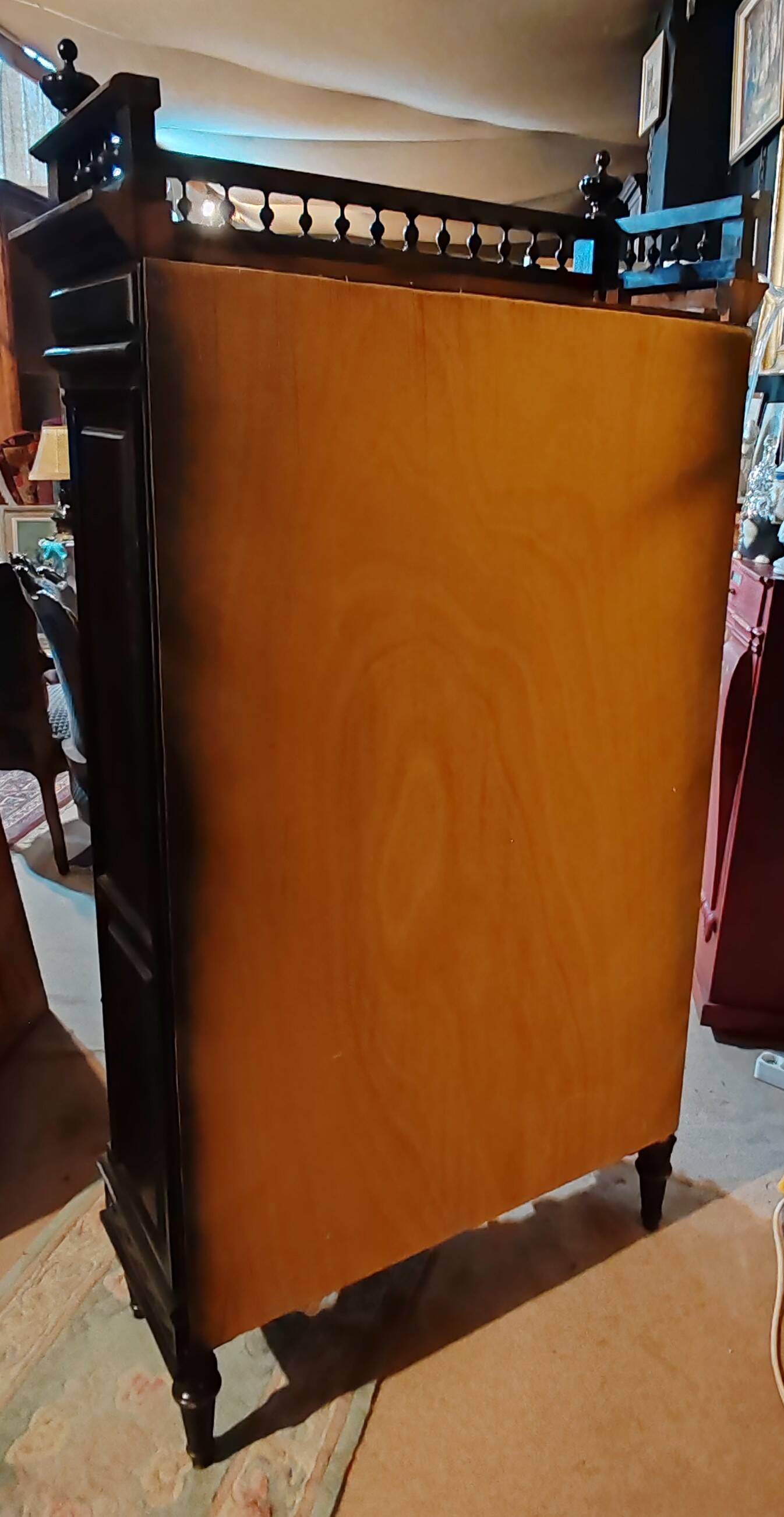 Curtained cabinet, late 19th century.