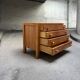 Maison Regain chest of drawers in elm and leather, 1970