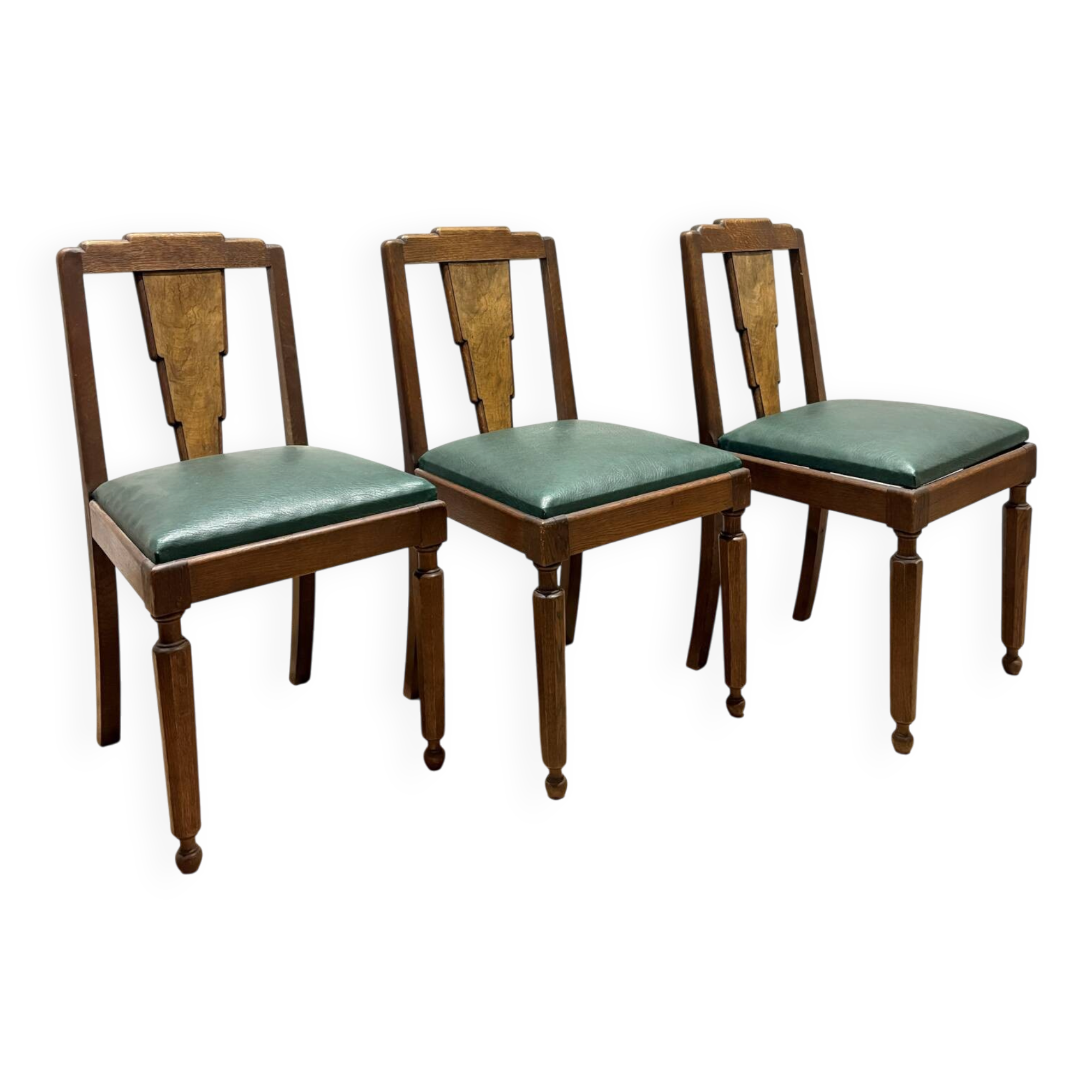 6 chaises art déco loupe de noyer