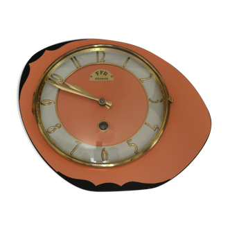 Horloge vintage formica orange