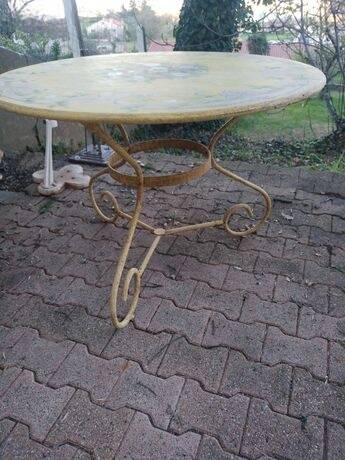 Wrought iron garden table unique piece