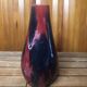 Old soliflore vase ceramic red blue black 70s vintage #a411