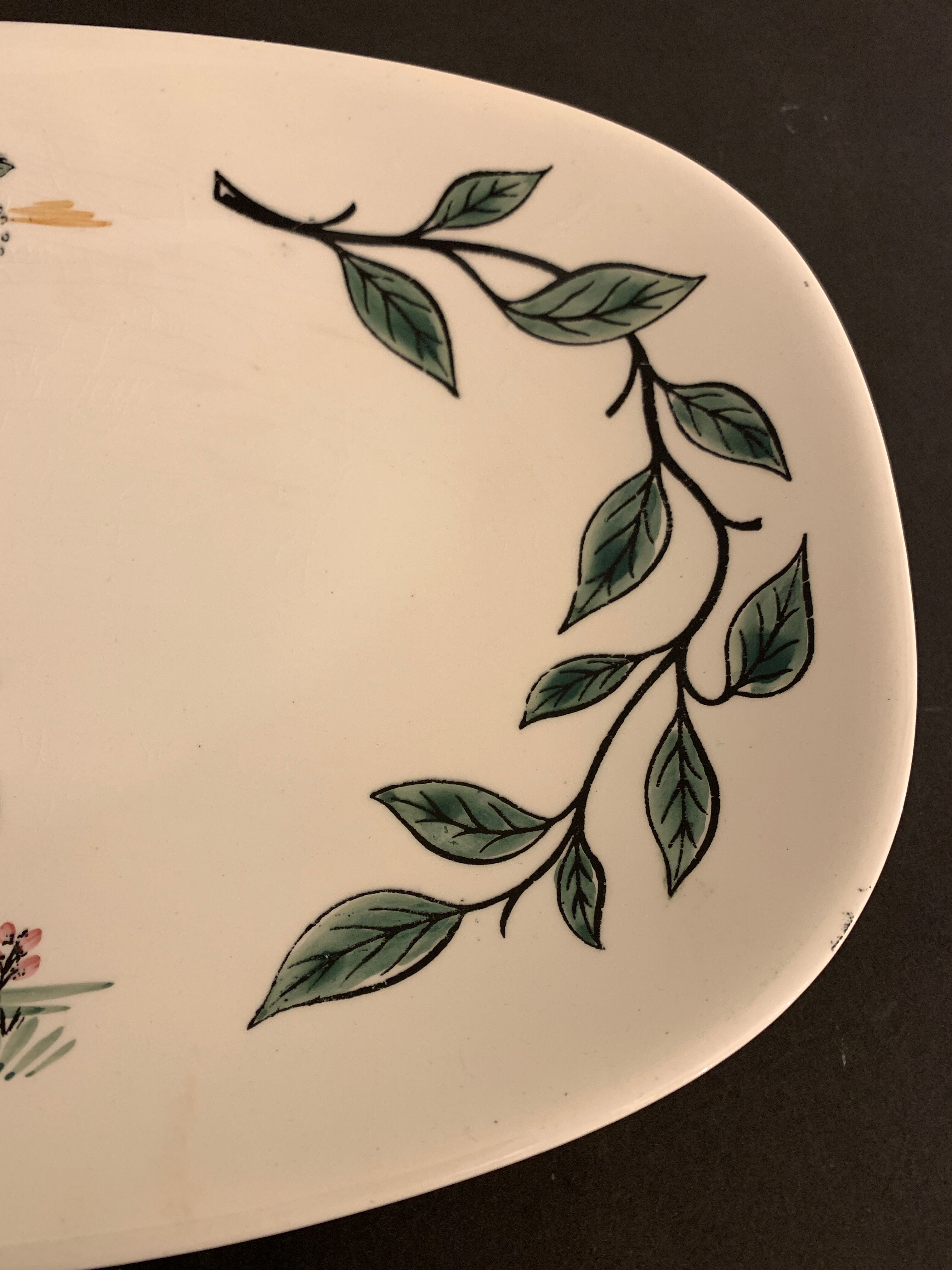Gien hunting dish decorated with pheasant and duck, 1970
