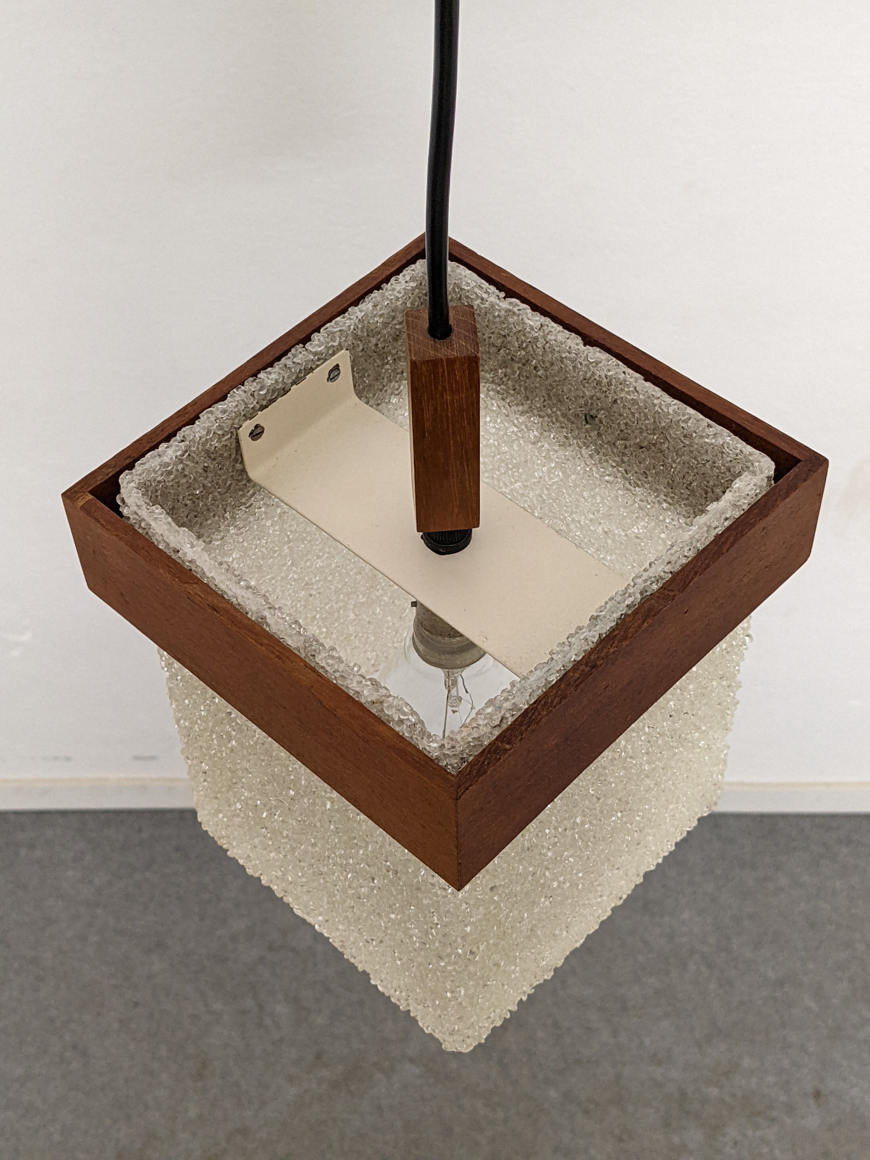 Teak and perspex suspension from the 50s/60s