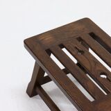 Brutalist solid oak side table  1960s