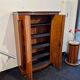 Biedermeier Armoire, Walnut Veneer, Full Columns, Austria/Vienna around 1825